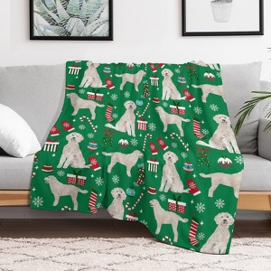 Golden Doodle Dog Christmas Christmas Throw Blanket Soft Fleece Christmas Blanket Cozy Flannel Throw for Couch Bed 40x50 inches - 1 of 1