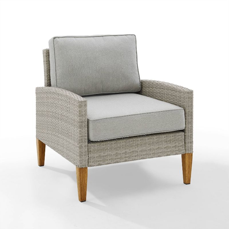 Capella Outdoor Wicker 2 Pc Chair Set Gray/Acorn - Crosley, 4 of 14