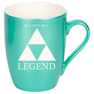 100 North Three Scales 10 Ounce Seafoam Metallic Finish, Comfortably Fits Your Hands, New Bone China Coffee Tea Cup Mug, Be A Hero, Be A Legend - 1 of 1