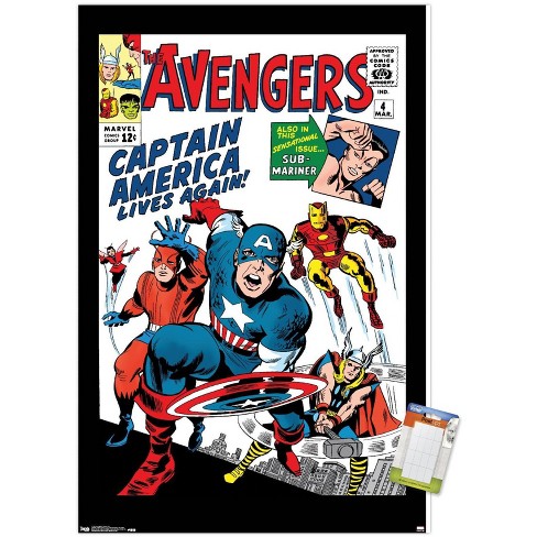 Marvel Comics Captain America Print 40x40cm, Posters et affiches