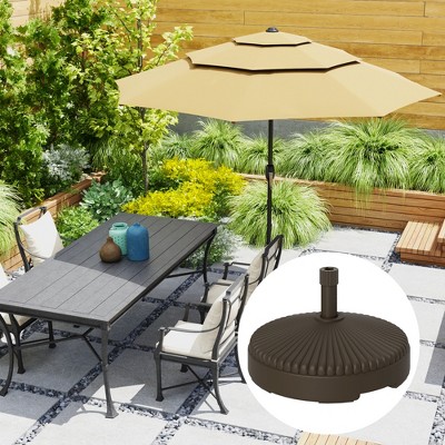 Brown Round HDPE Patio Umbrella Base Holder