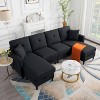 MAYEERTY 99.2" U-Shaped Modular Sectional Sofa - Storage Ottomans, Removable Washable Seat Covers, 2 Colors - 2 of 3