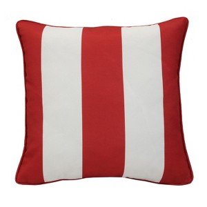 Outdoor Decor by Commonwealth Printed Stripe Outdoor Pillow Cover 18" x 18" Red (Cover Only) - 1 of 4