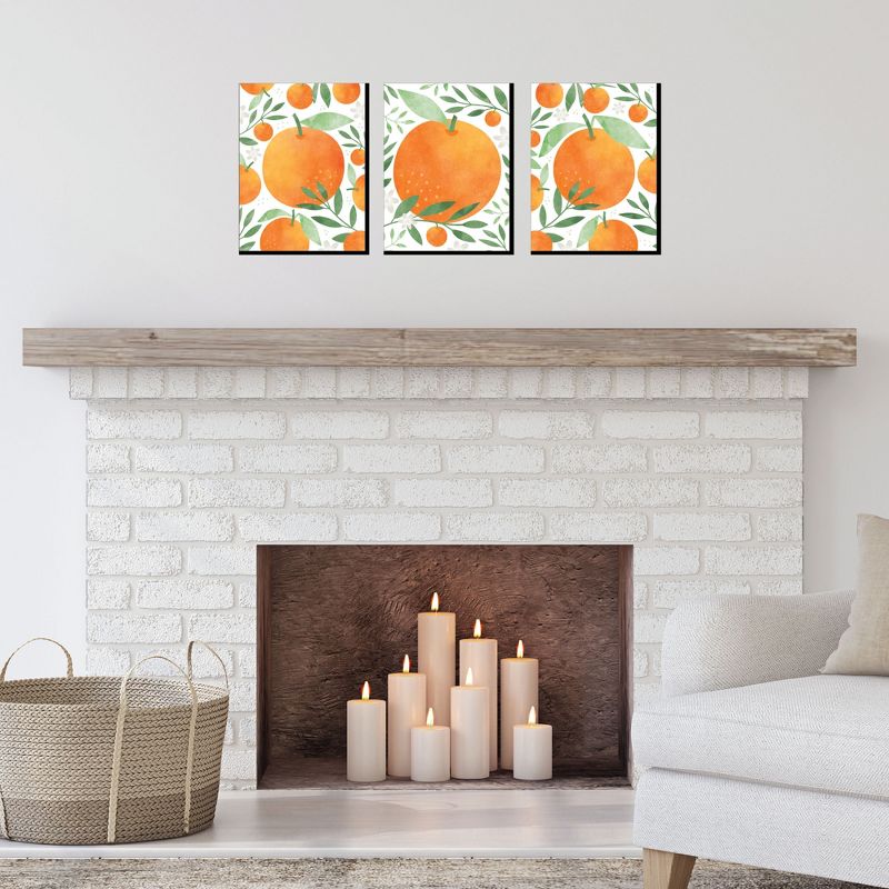 Big Dot of Happiness Little Clementine - Orange Citrus Kitchen Wall Art and Kids Room Decor - 7.5 x 10 inches - Set of 3 Prints, 2 of 7