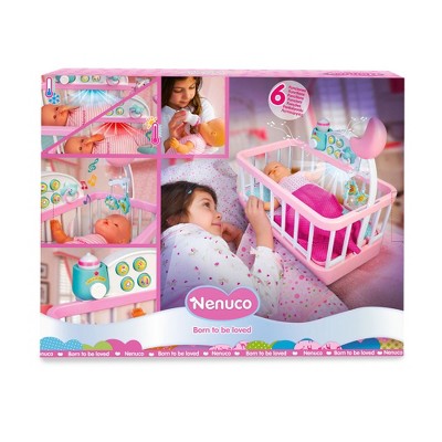 Nenuco Baby Doll with Pink Crib and Accessories, 14" Doll