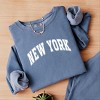 Simply Sage Market Varsity New York Lightweight Garment Dyed Sweatshirt - 3 of 4