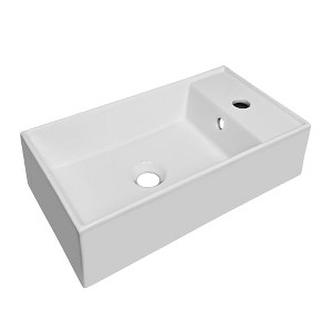 ALFI  Britannia Rectangular Wall Mount Basin with Right Single Hole Drill - 1 of 4