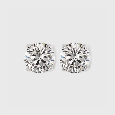 Sterling Silver Round Button Stud Earring - A New Day™ Silver