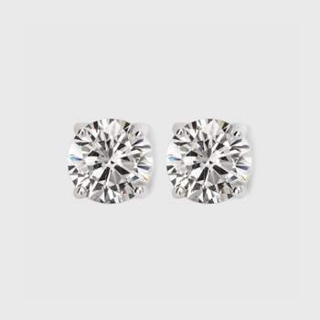 Sterling Silver Small Round Cubic Zirconia Stud Earring - A New Day™ Silver