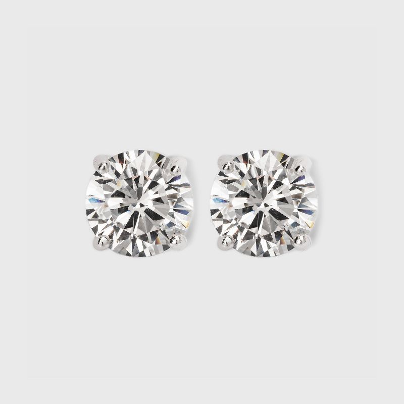Sterling Silver Small Round Cubic Zirconia Stud Earring - A New Day&#8482; Silver, 1 of 5