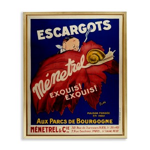 Stupell Industries Vintage Escargots Advertisement Floating Frame Canvas Art - 1 of 4