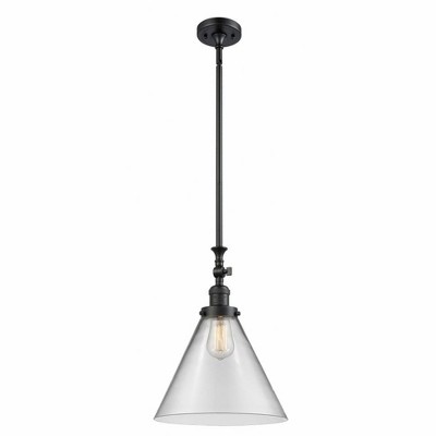 Cone - 1 Light Stem Hung Tiltable Mini Pendant In Industrial Style-18 Inches Tall and 12 Inches Wide
