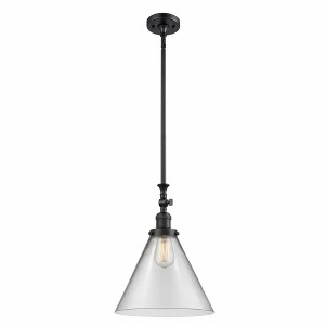 Cone - 1 Light Stem Hung Tiltable Mini Pendant In Industrial Style-18 Inches Tall and 12 Inches Wide - 1 of 1