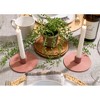 Elanze Designs Ribbed Ceramic , Mantle Decorations, Dining Table Centerpiece, Artisan, Candlestick Holder for Tapered Candles, Pack of 2, Brick - 3 of 4