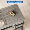 Counter Height Kitchen Table with 2 Upholstered Bar Stools, Wood Dining Table Chairs Set for 2 with Storage Shelves, for Small Space, Apartment - 3 of 4