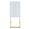 CAVINAS Modern Luxury Simple Arch Chair, PU High Resilience Dining Chair with Crazy Horse Texture and Arched Metal Leg - 4 of 4