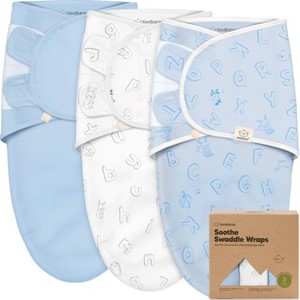 KeaBabies 3pk Soothe Baby Swaddle Wrap 0-6 Months, Organic Baby Swaddle Sleep Sacks, Newborn, Infant Swaddle Sack - 1 of 4