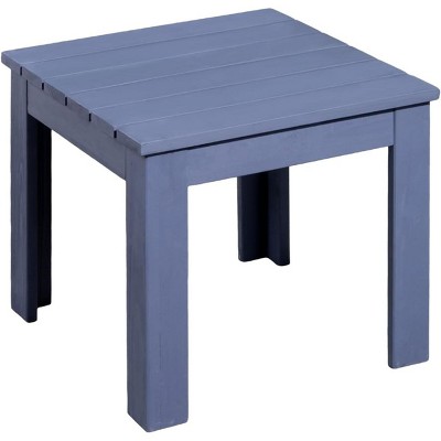 VINGLI Outdoor Adirondack Side Table, 18" Square Thick Wooden Coffee Table, Patio Side Table End Table for Yard, Garden, Poolside and Balcony