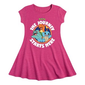 Girls' - Pokémon - Let's Get Started Fit & Flair Cap Sleeve Dress - 1 of 3