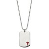 Chisel Stainless Steel Polished with Red Enamel Medical ID Dog Tag on a 24" Ball Chain Necklace - 3 of 3