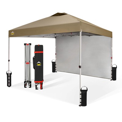 10x10 Recreational Centerlok Canopy & 1 Sidewall - Sto 'N Go, Silver Coated, 150D - RM100H-S1