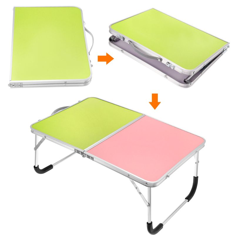 Unique Bargains Bed Sofa Picnic Portable Foldable Snacks Tray Red Green 1 Pc, 3 of 6