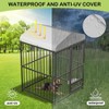 Outdoor Dog Kennel, 4x4x6 Ft /8 x 4 x 6 FT Metal Dog Kennel with Roof, Safety Lock & Rotating Feeder, Suitable for Dogs, Cats, Chickens, Rabbits - 4 of 4
