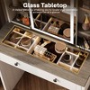 Vanity Desk with Adjustable Mirrors & 3 Lighting Colors, Makeup Vanity with Power Strip, Dressing Table Set with Drawers & Cabinets & Storage Stool - 3 of 4