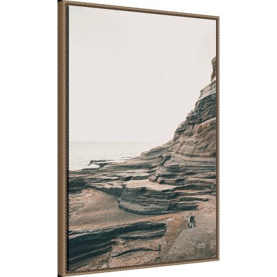 Rocky Beach Shore Hawaii Framed Canvas Wall Art, 23" x 33"
