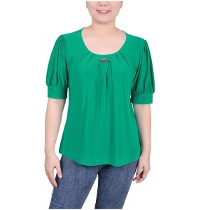 NY Collection Womens Balloon Sleeve Knit Blouse - 1 of 1