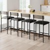 GAOMON Bar Stools Set of 4, Upholstered Counter Height Bar Stools with Backrest and Footrest, Kitchen Barstools for Island, Counter Bar, BLACK - 2 of 4