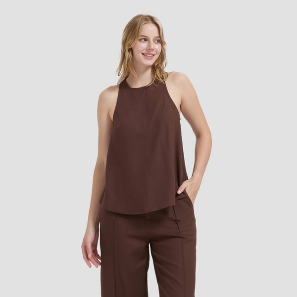 Top halter de mezcla de lino para mujer - A New Day™ 2