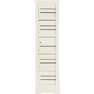 Coastal White Pine 5-Drawer Lingerie Chest with Slatted Crates