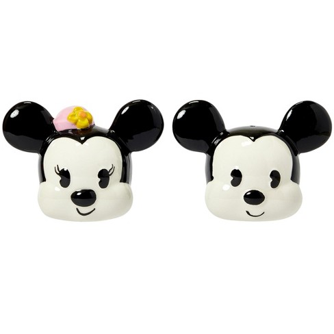 Disney Mickey & Minnie Mouse & Friends Ceramic Salt & Pepper Shaker Set NIB