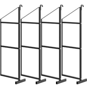 4 Pack Shipping Container Shelving Bracket, 3-Tier Adjustable Black Power Coated Steel Brackets - 1 of 4