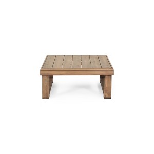 Westchester Outdoor Acacia Wood Square Coffee Table Brown Wash - Christopher Knight Home: Rustic Style, Water-Resistant - 1 of 4