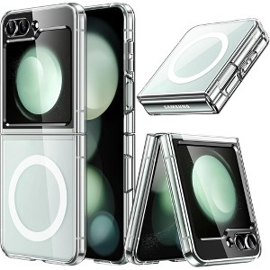 Entronix [Magnetic] Case Compatible with Galaxy Z Flip 6 - [Hard Back] Slim Clear - 1 of 4