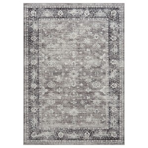 Coolmee Area Rug, Soft, Durable, Printed, Vintage Inspired, Low Pile, Non-Shedding, Easy Clean, Living Room RugBlack - 1 of 4