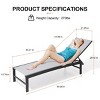 Crestlive Products Outdoor Pool Lounger Aluminum All-weather Adjustable Chaise Lounge Chair (Light gray) - 3 of 4