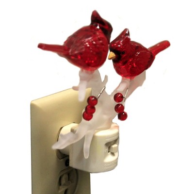 Red Cardinals on Frosted Branch LED Night Light