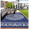 coucheta Outdoor Rug, Waterproof Reversible Floor Mat, Medallion Outside Patio Rug, Stain-Resistant for Porch, Deck, Balcony, Beach - 2 of 4
