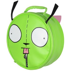 Intimo Invader ZIM Gir And Pig Character Head Shaped Insulated Lunch Box Bag Tote Green - 1 of 4