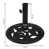 Sunnydaze Outdoor Heavy-Duty Cast Iron Decorative Rose Blossom Design Patio Yard Round Umbrella Base Stand - 16" - 3 of 4
