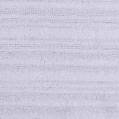 White Textured Cotton Flat Pile Bath Rug 17" x 24"