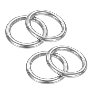 Unique Bargains 316 Stainless Steel Multi-Purpose Welded Heavy Duty O Rings for Crafts Silver - 1 of 4