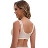 INSPIRE CHIC Women's Lace Front Closure Full Cup Wireless V-Neck Wide Straps Soft Breathable Push Up Everyday Bras - 2 of 4