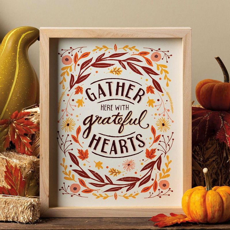 Home Decor 10.0 Inch Gather Here Box Sign Fall Greatful Box Signs, 2 of 4