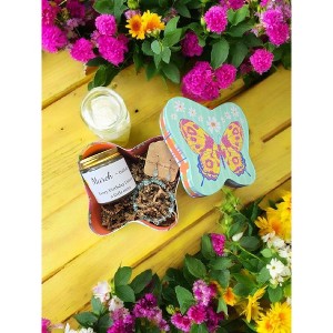 Michelle Marie Boutique's March Birthday Gift Box, Candle, Aquamarine Jewelry, Daffodil Mug, Butterfly Box, Women's Gift - 1 of 1
