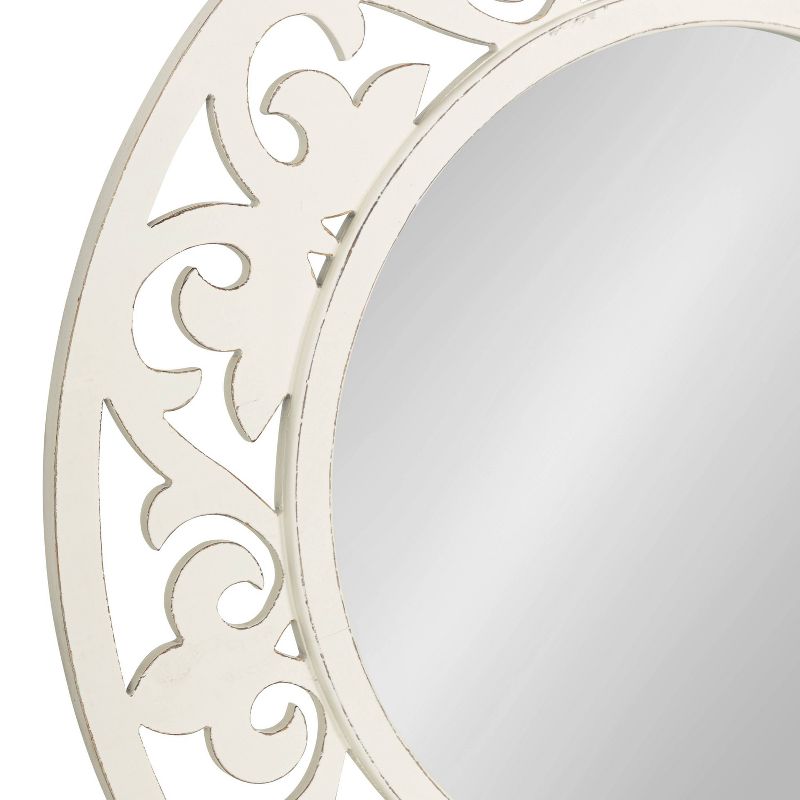 32&#34; x 32&#34; Shovali Rustic Round Mirror White - Kate &#38; Laurel All Things Decor, 4 of 11