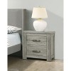 Gulches Rustic Light Grey Nightstand with Dual Drawers and Sturdy Design - 2 of 4